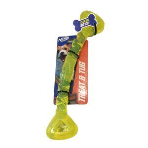 Nerf Dog Treat & Tug Yellow Treat Holder 10" Dog Toy